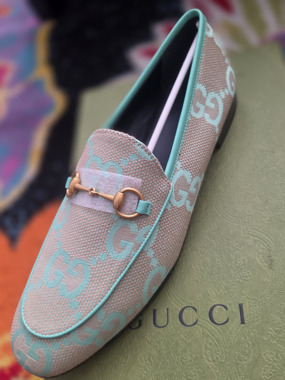 NEW Gucci Jordaan jumbo GG monogram moccasin loafers